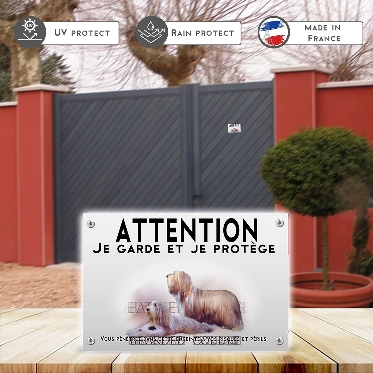 Plaques Deux Bearded Collies avec un pelage soyeux