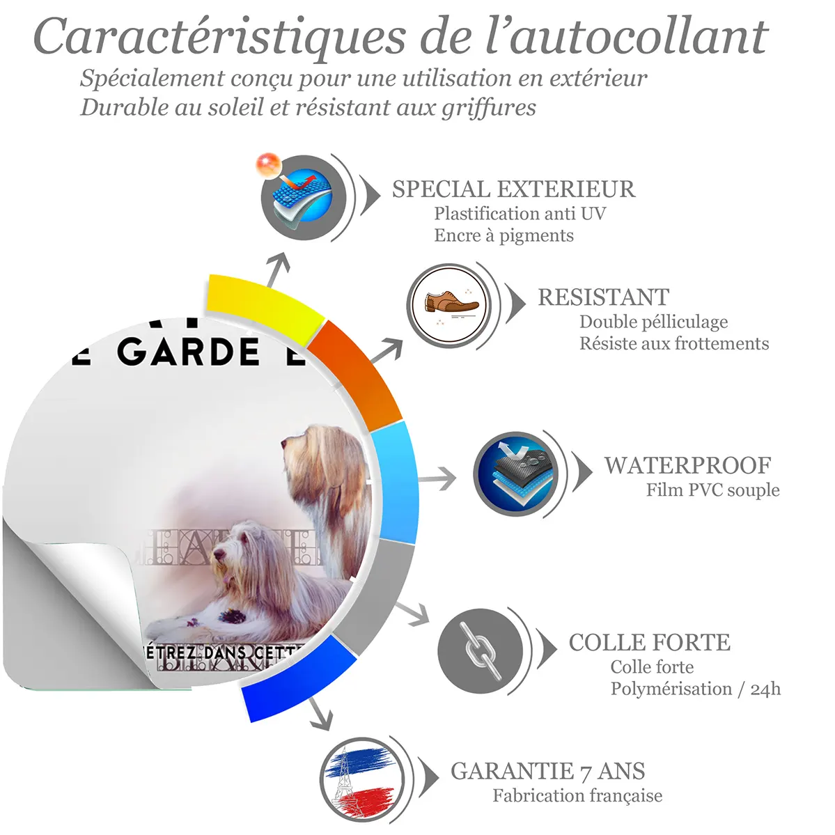 Sticker Deux Bearded Collies avec un pelage soyeux