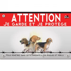 Signalisation personnalisee Trois Beagle Harrier présentant différentes poses