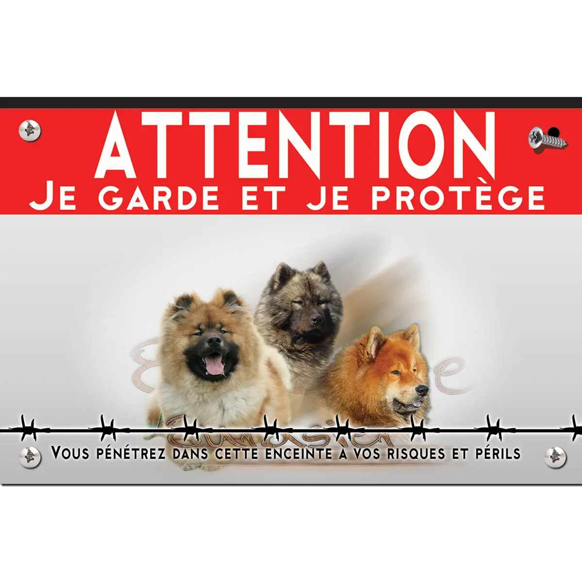 Signalisation personnalisee Trois Eurasier avec différents pelages