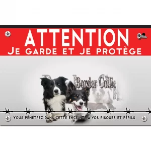 Signalisation personnalisee Deux Border Collies