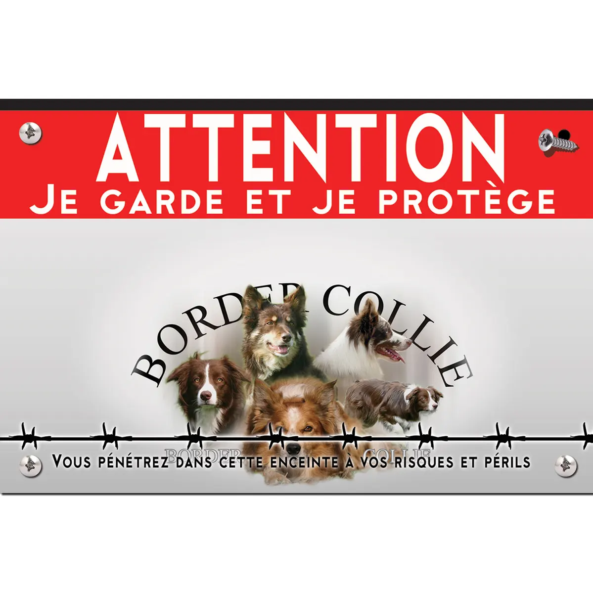 Signalisation personnalisee Collage de Border Collie en différentes poses