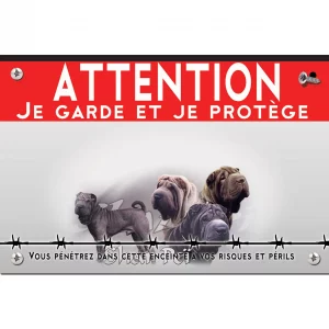 Signalisation personnalisee Quatre chiens Pei Shar en différentes poses et couleurs