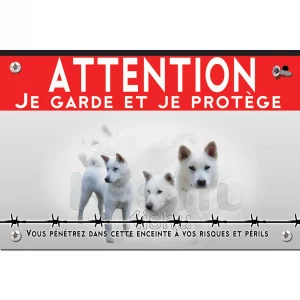 Signalisation personnalisee Trois Kishu Ken blancs