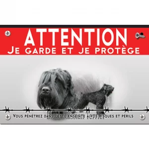 Signalisation personnalisee Black Russian Terrier avec une tête et un chien entier.