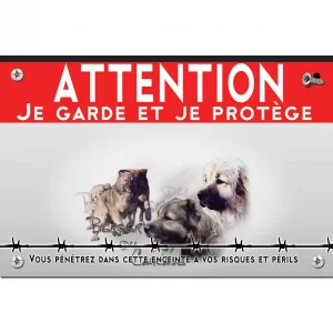 Signalisation personnalisee Collection de chiens Berger Caucasien avec arrière plan dégradé