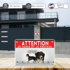 Grande pancarte Australian Shepherd avec une tête et un chien entier