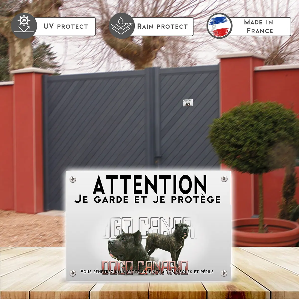 Plaques Dogo Canario avec vue de profil et de face