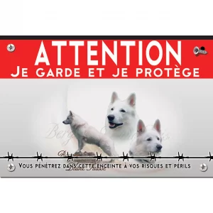 Signalisation personnalisee Bande d'images d'un Berger Blanc Suisse