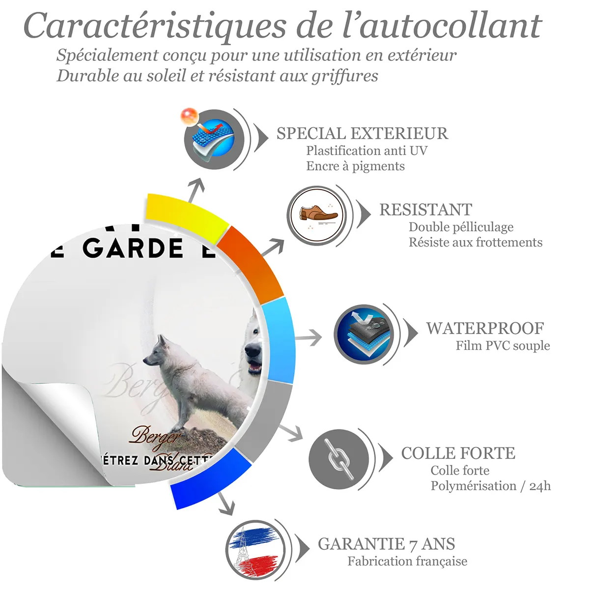 Sticker Bande d'images d'un Berger Blanc Suisse