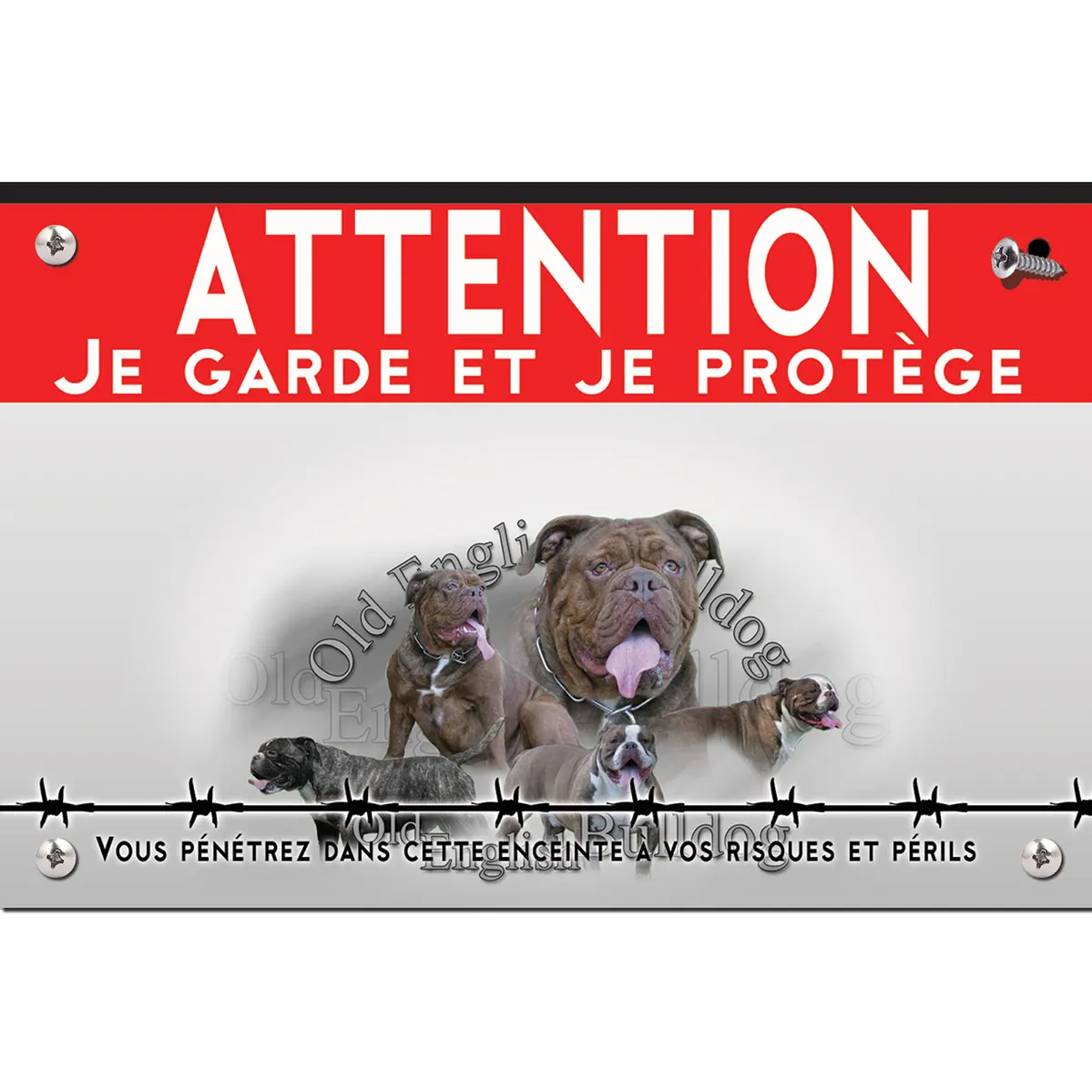 Signalisation personnalisee Collage de plusieurs Old English Bulldogs