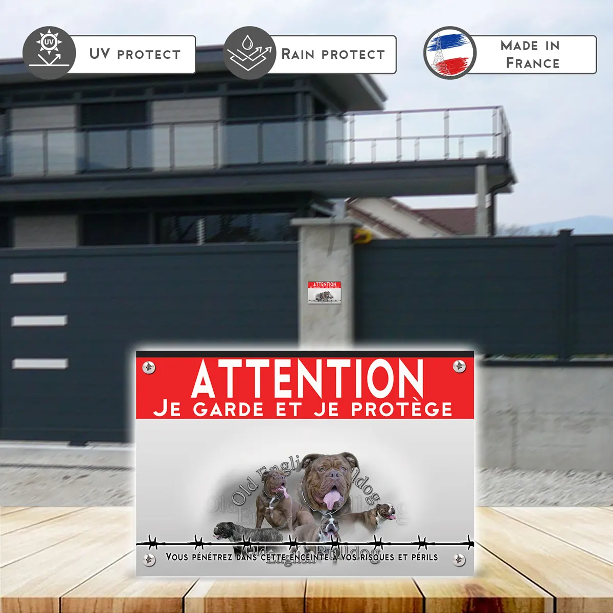 Grande pancarte Collage de plusieurs Old English Bulldogs