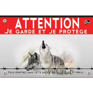 Signalisation personnalisee Image de deux loups avec le mot 'WOLF'
