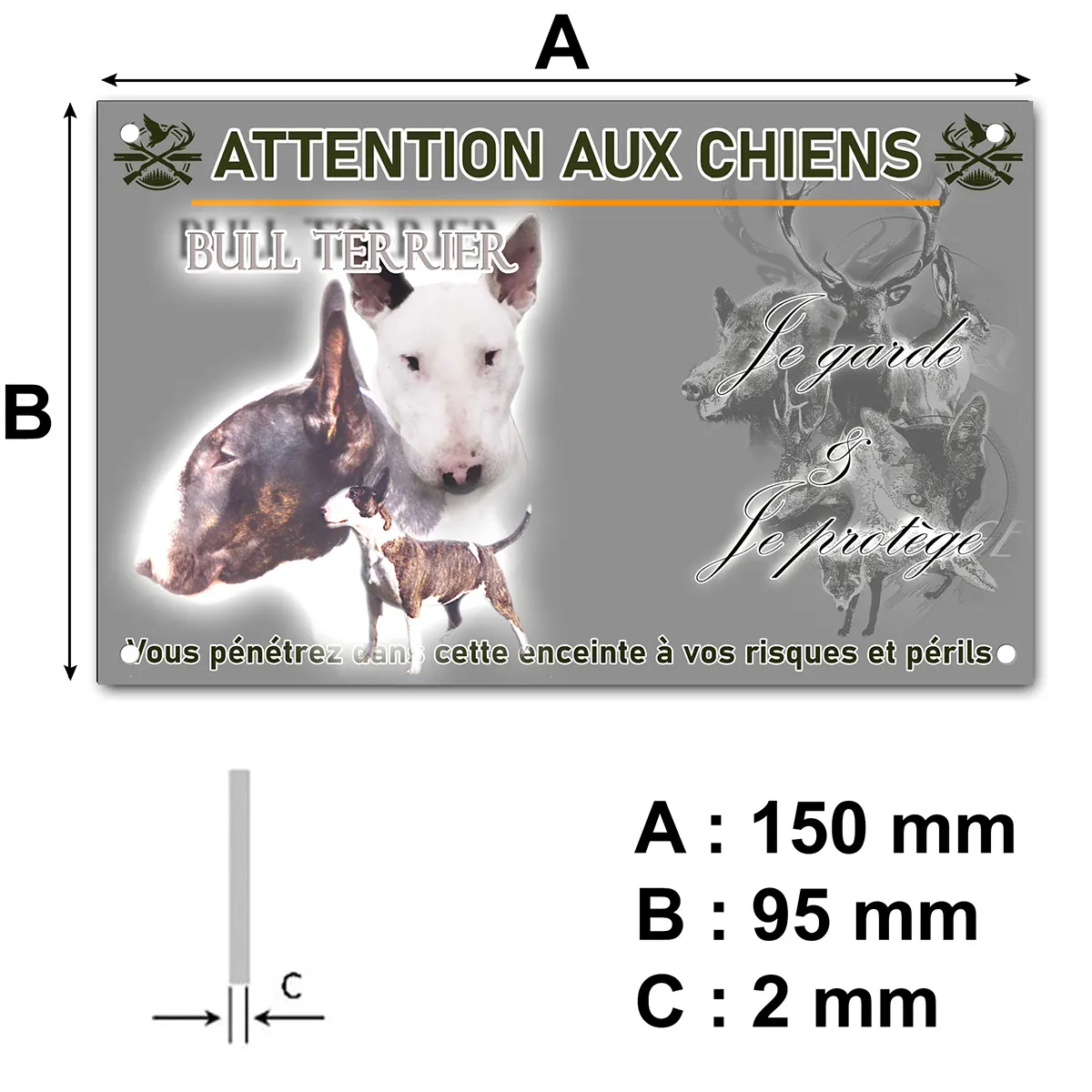 plaque Visuels de Bull Terrier avec plusieurs chiens