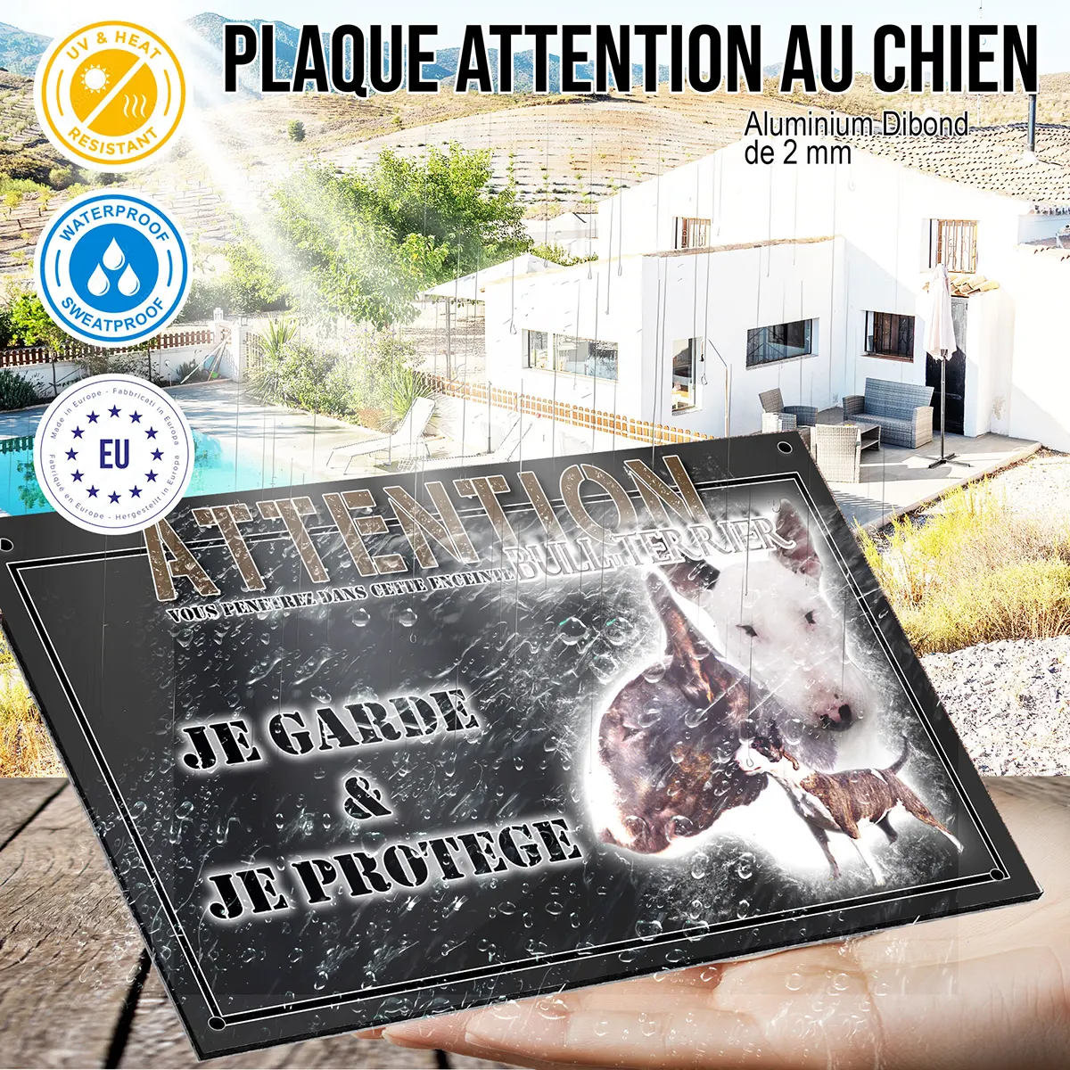 panneau chien de garde Visuels de Bull Terrier avec plusieurs chiens