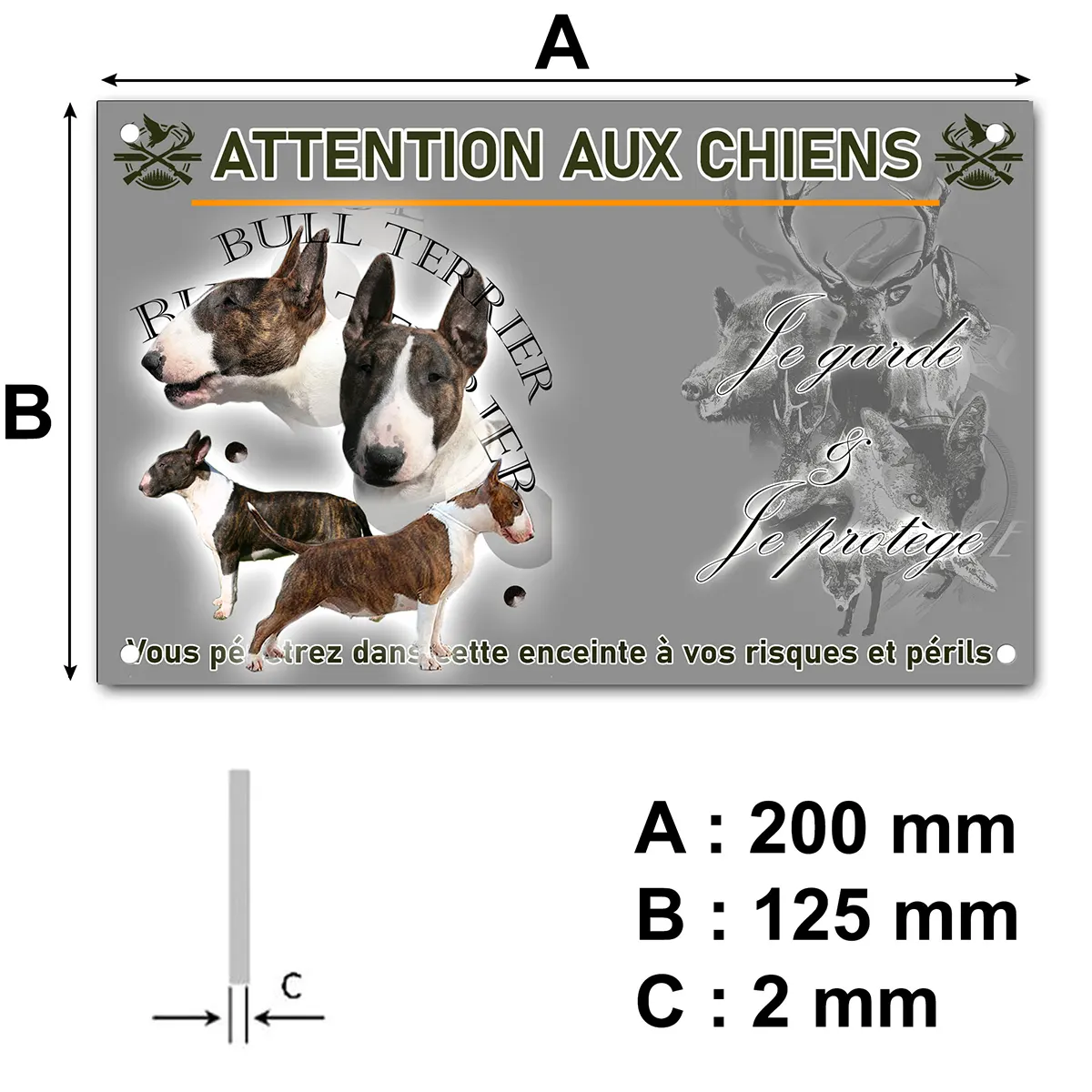 panneau Collage de Bull Terriers en différentes poses