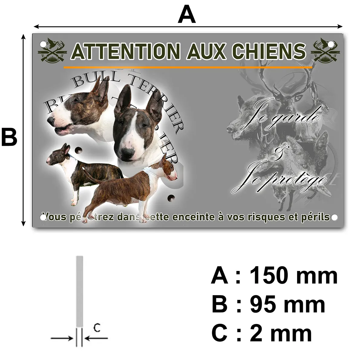 plaque Collage de Bull Terriers en différentes poses