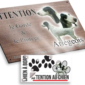 plaque attention au chien Collage de chiens Ariégeois
