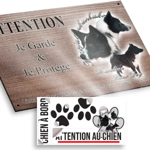 plaque attention au chien Karelian Bear Dog en différentes poses et alliages