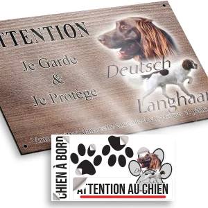 plaque attention au chien Un Deutsch Langhaar