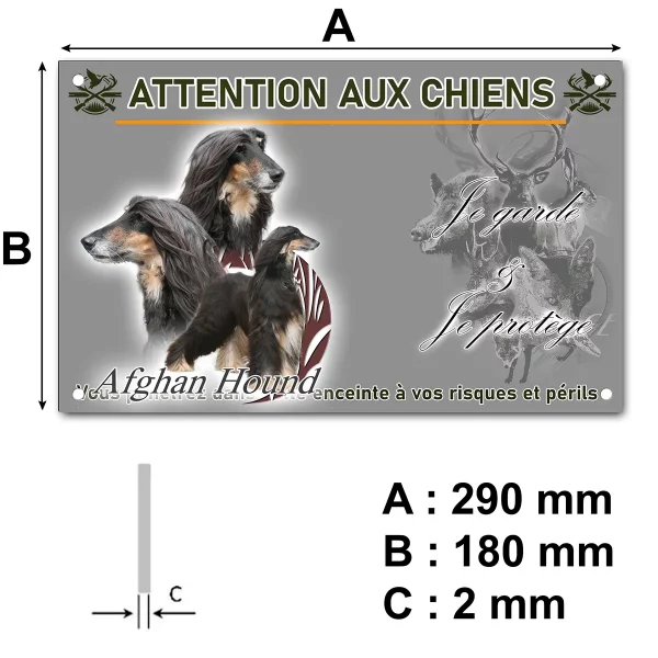 pancarte Afghan Hound avec un pelage long et soyeux