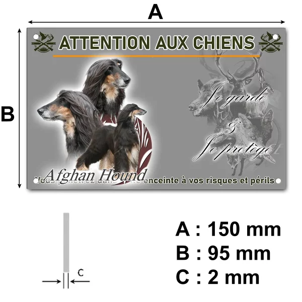 plaque Afghan Hound avec un pelage long et soyeux
