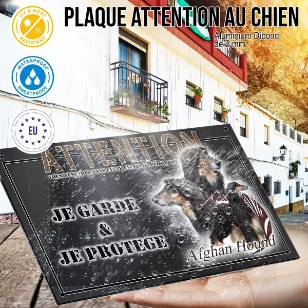 panneau chien de garde Afghan Hound avec un pelage long et soyeux