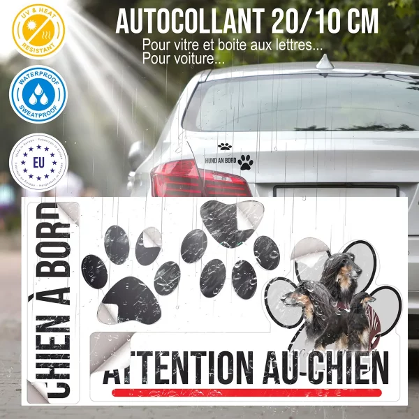plaque chien de garde Afghan Hound avec un pelage long et soyeux