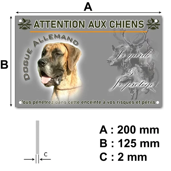 panneau Portrait d'un Dogue Allemand à la fourrure bringée.