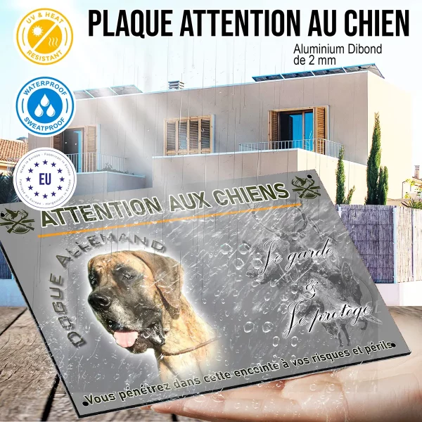 panneau Portrait d'un Dogue Allemand à la fourrure bringée.