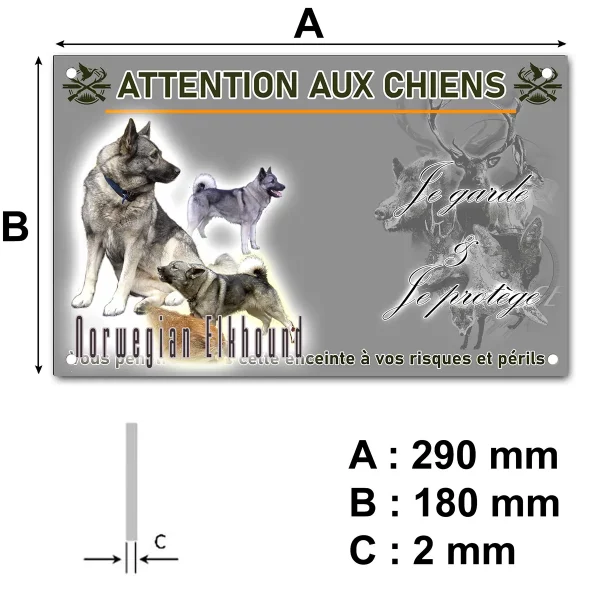 pancarte Visuel de Norwegian Elkhound avec plusieurs chiens