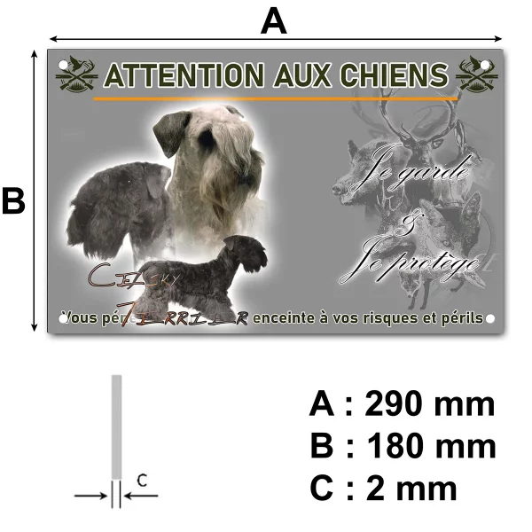 pancarte Trois chiens Cesky Terrier