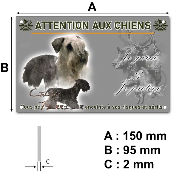 plaque Trois chiens Cesky Terrier