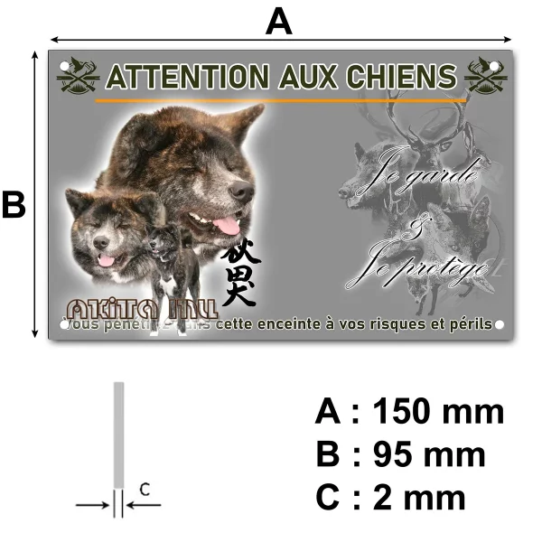 plaque Visuel d'Akita Inu avec têtes et corps
