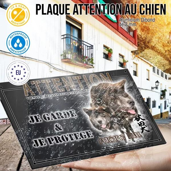 panneau chien de garde Visuel d'Akita Inu avec têtes et corps