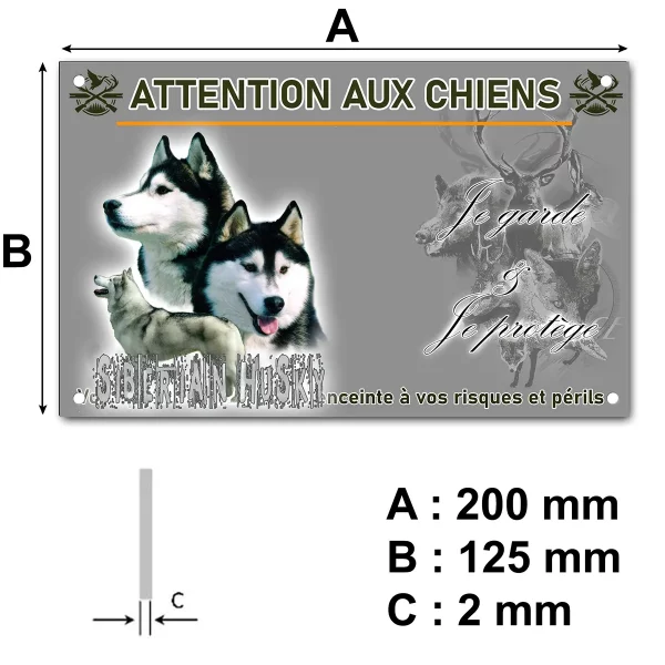 panneau Trois Husky Sibériens sur fond coloré