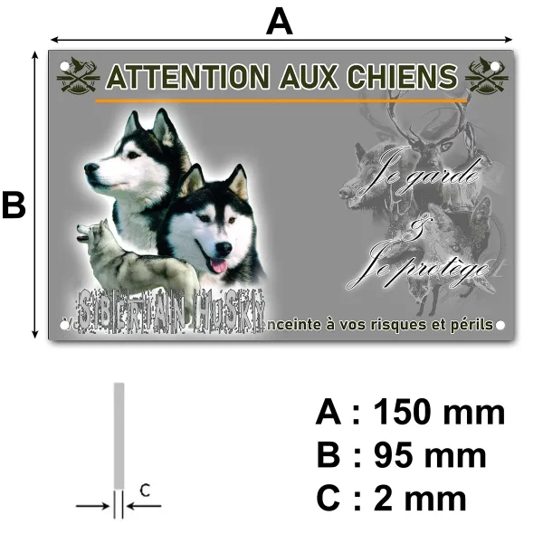 plaque Trois Husky Sibériens sur fond coloré