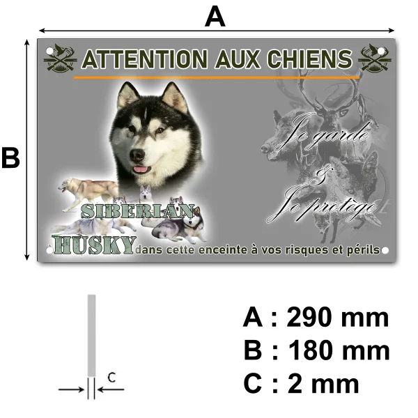 pancarte Siberian Husky avec plusieurs chiens dans différentes poses