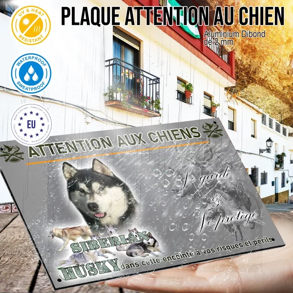 panneau Siberian Husky avec plusieurs chiens dans différentes poses