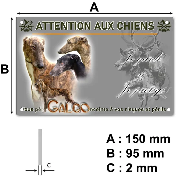 plaque Galgos en groupe avec différentes robes