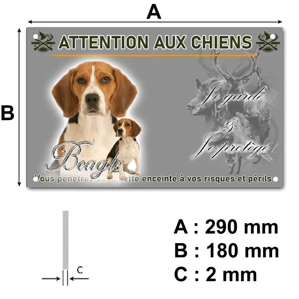 pancarte Deux Beagles sur fond éclairci
