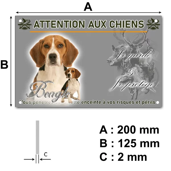 panneau Deux Beagles sur fond éclairci