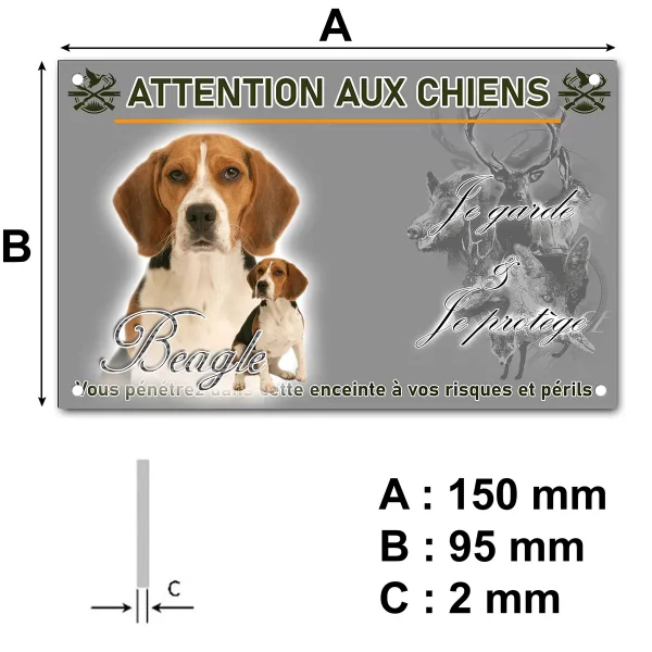 plaque Deux Beagles sur fond éclairci