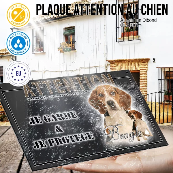 panneau chien de garde Deux Beagles sur fond éclairci
