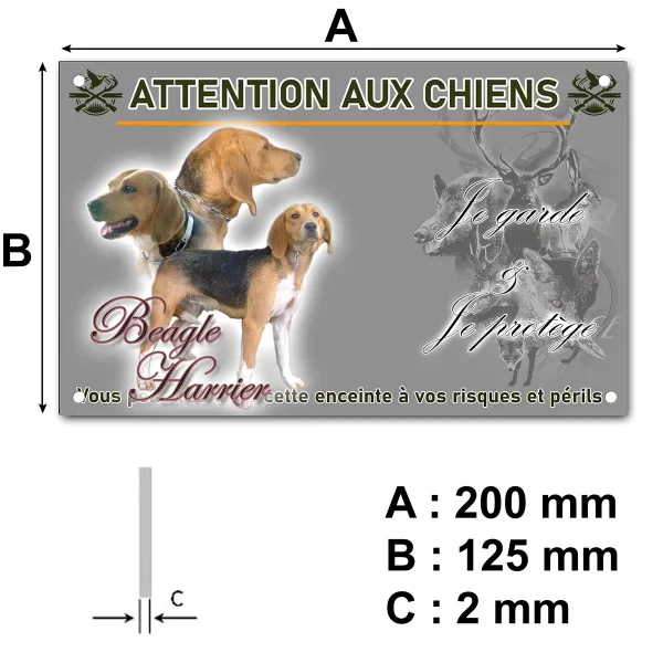 panneau Trois Beagle Harrier présentant différentes poses