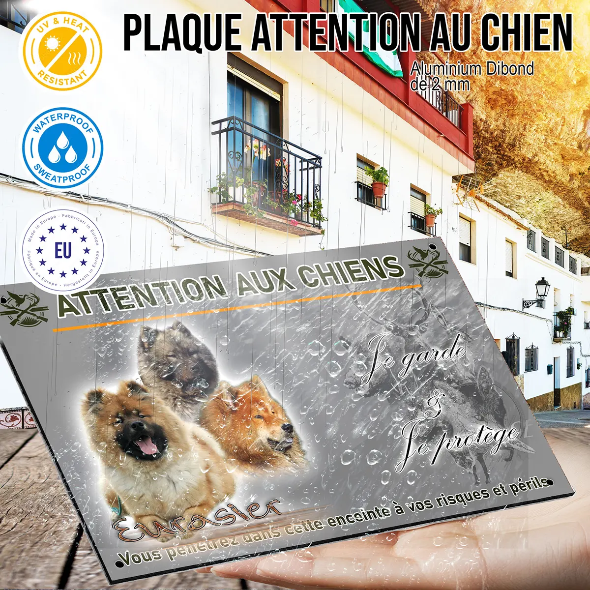 panneau Trois Eurasier avec différents pelages