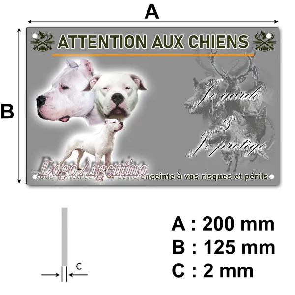 panneau Visuels de Dogo Argentino avec portraits et silhouette