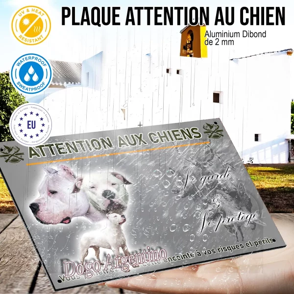 panneau Visuels de Dogo Argentino avec portraits et silhouette