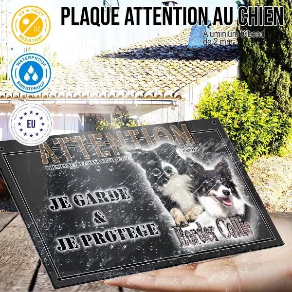 panneau chien de garde Deux Border Collies