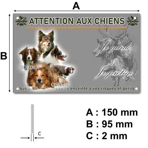 plaque Collage de Border Collie en différentes poses